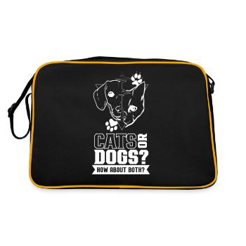 Cats or dogs how about both cats - Retro Bag - black/gold - Back
