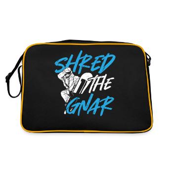 Shred The Gnar Snowboarding Snowboarder - Sac Retro - noir/or - Dos