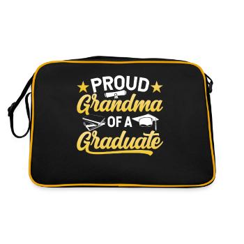 Stolze Großmutter Eines Absolventen Absolvent - Retro Tasche - Schwarz/Gold - Hinten
