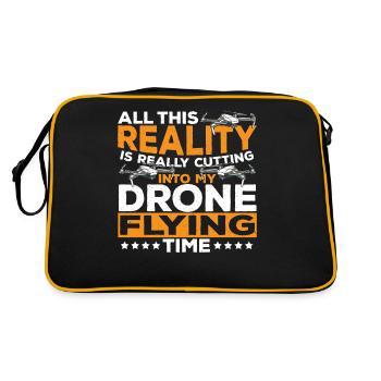 Reality Is Cutting Into My Drone Flying Time - Retro Bag - black/gold - Back