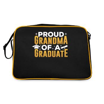 Stolze Großmutter Eines Absolventen Absolvent - Retro Tasche - Schwarz/Gold - Hinten