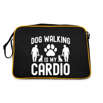Hundespaziergänge sind mein Kardiotraining - Retro Tasche - Schwarz/Gold - Hinten