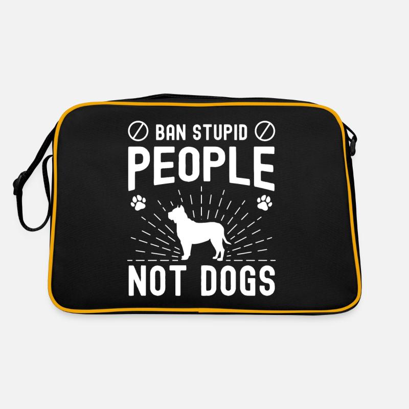 Interdit les gens stupides, pas les chiens - Sac Retro - noir/or