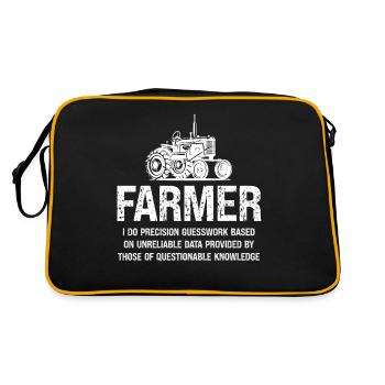 Farmer Ich mache Präzisionsarbeit auf der Basis vo - Retro Tasche - Schwarz/Gold - Hinten