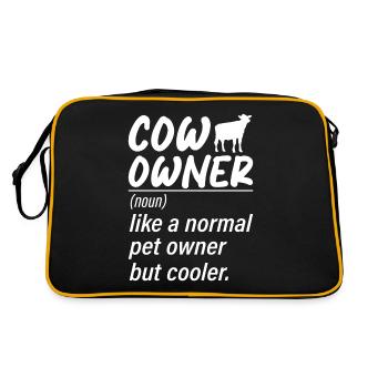 Cow Gift Cow Lover Farmer Gift - Sac Retro - noir/or - Dos