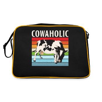Cow Gift Cow Lover Farmer Gift - Sac Retro - noir/or - Dos