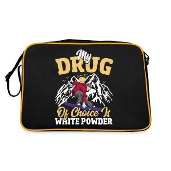 Snowboarding Snowboarder Mountain Snow - Retro Bag - black/gold - Back