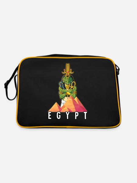 Ägypten Subek Pharao - Retro Tasche - Schwarz/Gold