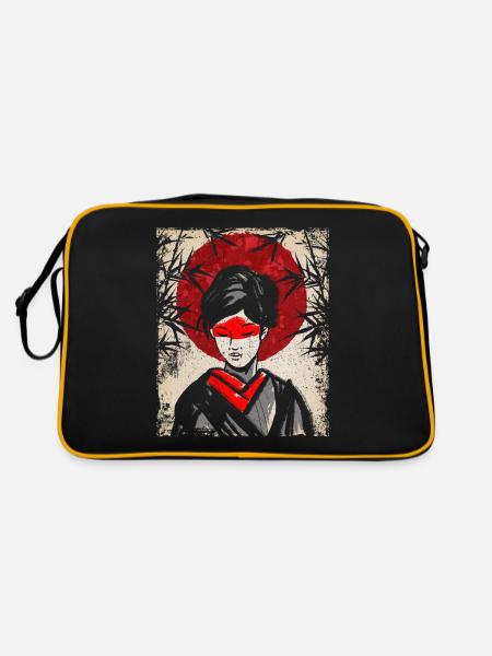 Geisha Japanese Art Vintage Retro Women - Retro Bag - black/gold - Back