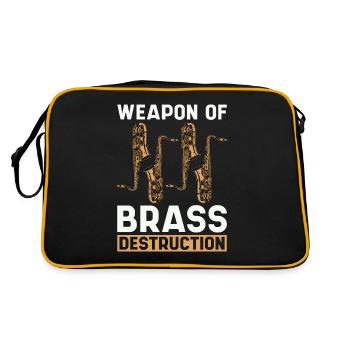 Saxophone Arme De Cuivre Destruction Instrument - Sac Retro - noir/or - Dos