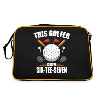 Chemises de golf d’anniversaire pour hommes 76e ans de golf - Sac Retro - noir/or - Dos