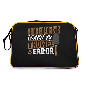 Archeologists Learn By Trowel & Error Archaeology - Retro Bag - black/gold - Back