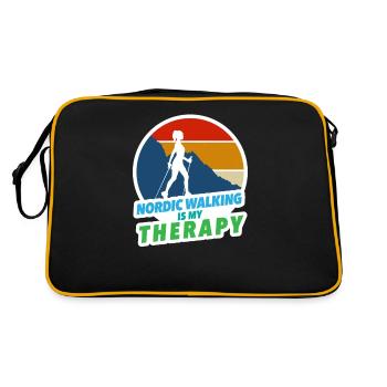 Nordic Walking Is My Therapy Laufen Joggen Wandern - Retro Bag - black/gold - Back
