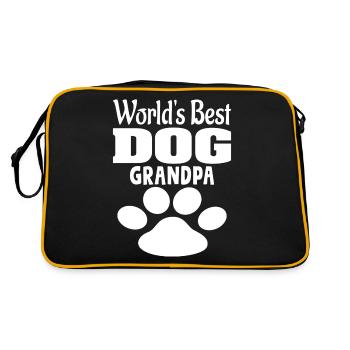 Der beste Hunde-Opa der Welt - Retro Tasche - Schwarz/Gold - Hinten
