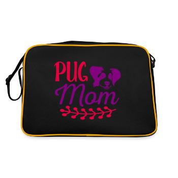 Pug Mama - Rouge et Violet - Sac Retro - noir/or - Dos
