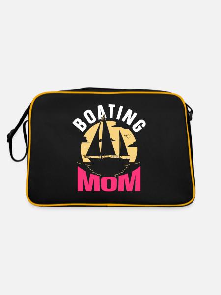 Boating Mother Boat Yacht Boating Ship - Retro Bag - black/gold - Back