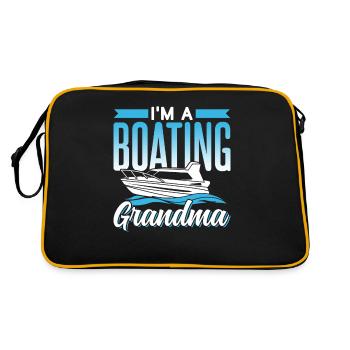 Ich Bin Eine Boot Fahrende Oma Bootfahren Schiff - Retro Tasche - Schwarz/Gold - Hinten