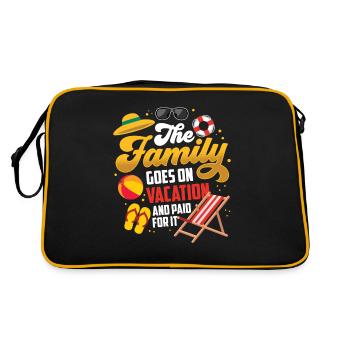 Familie Fährt In Den Urlaub Und Ich Habe Bezahlt - Retro Tasche - Schwarz/Gold - Hinten