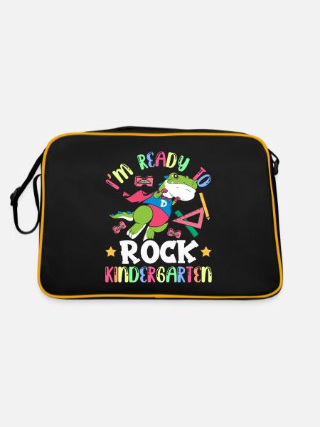 Je suis prêt à bercer les enfants de la maternelle - Sac Retro - noir/or - Dos