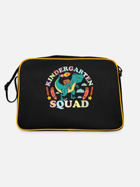 Kindergarten Squad Humour Enfants Dictons Doux - Sac Retro - noir/or - Dos