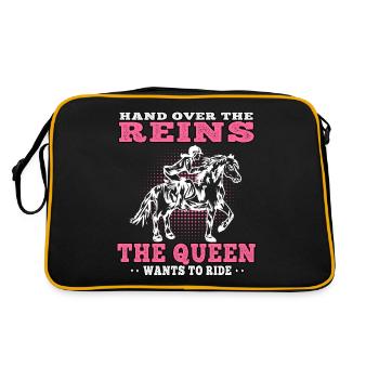 Queen wants to ride on horse Rider Rider - Retro Bag - black/gold - Back