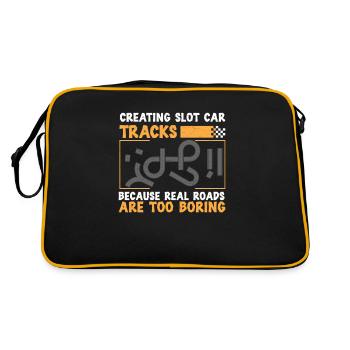 Slotcar-Rennen Erstellen von Slotcar-Strecken - Retro Tasche - Schwarz/Gold - Hinten
