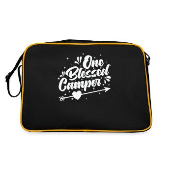 One bless Camper Urlaub Freiheit Zelt - Retro Tasche - Schwarz/Gold - Hinten