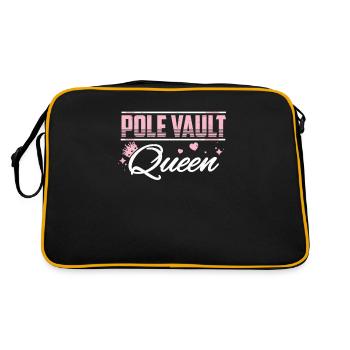 Stabhochsprung Queen Lustiges Stabspringen - Retro Tasche - Schwarz/Gold - Hinten