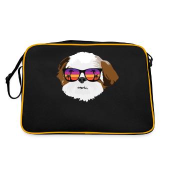 Shih Tzu - Sac Retro - noir/or - Dos