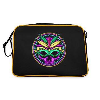 Logo Masked Purple Skull For Mardi Gras - Retro Bag - black/gold - Back