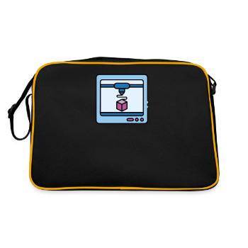 3D Druck Printing CAD PLA Filament 3d drucken - Retro Tasche - Schwarz/Gold - Hinten