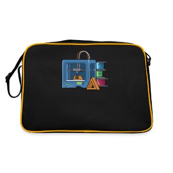 3D Druck Printing CAD PLA Filament 3d drucken - Retro Tasche - Schwarz/Gold - Hinten