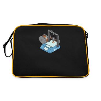 3D Druck Printing CAD PLA Filament 3d drucken - Retro Tasche - Schwarz/Gold - Hinten