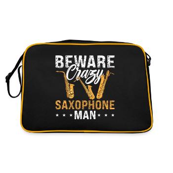 Saxophone Méfiez-vous de Crazy Saxophone Man Instrument - Sac Retro - noir/or - Dos