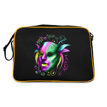 Yellow, Purple And Green Mask For Mardi Gras - Retro Bag - black/gold - Back