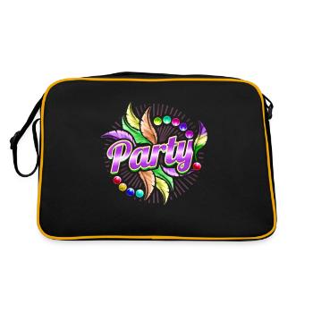 Party, Beads And Feathers For Mardi Gras - Retro Tasche - Schwarz/Gold - Hinten