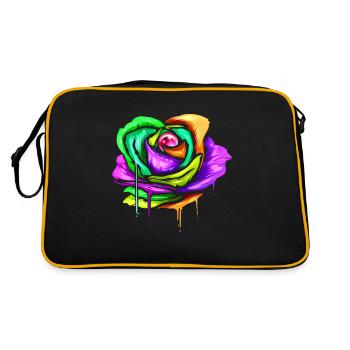 Painted And Colored Rose For Mardi Gras - Retro Bag - black/gold - Back