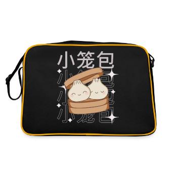 Cute Dumplings Dim Sum Asia Food - Sac Retro - noir/or - Dos
