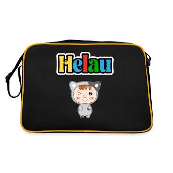 Sweet carnival animal, Meenz Helau, party - Retro Bag - black/gold - Back