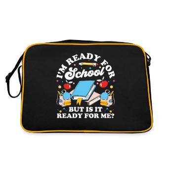 Am ready for school she is ready for me - Retro Bag - black/gold - Back