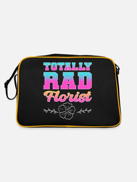 Totally Rad Florist Floristry Floral - Retro Tasche - Schwarz/Gold - Hinten