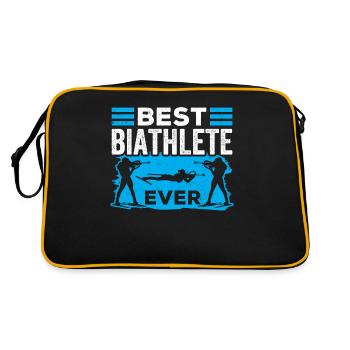 Bester Biathlet Aller Zeiten Biathlon Biathletin - Retro Tasche - Schwarz/Gold - Hinten
