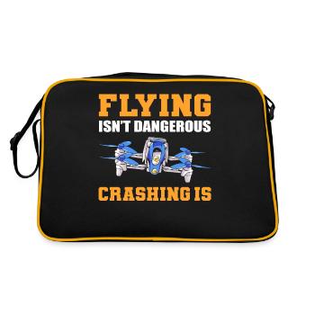 Flying Isn't Dangerous Crashing Is Drone Flying - Retro Bag - black/gold - Back