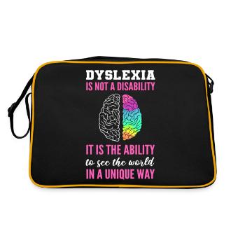 Dyslexia Awareness Dyslexia Warrior - Retro Bag - black/gold - Back