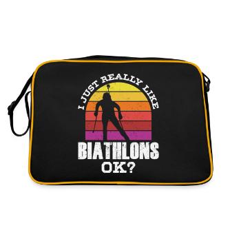 J’aime beaucoup les biathlons biathlon biathlète - Sac Retro - noir/or - Dos