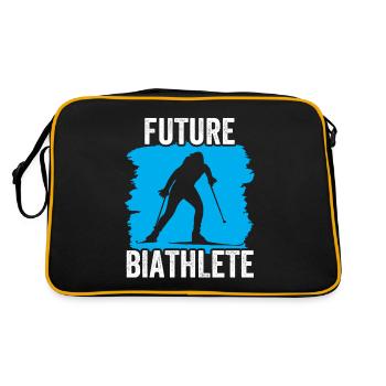 Zukünftiger Biathlet Sport Biathletin Biathlon - Retro Tasche - Schwarz/Gold - Hinten