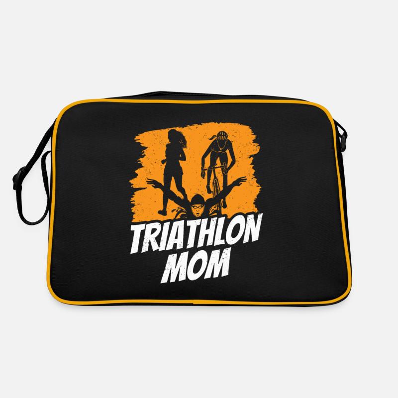 Triathlon Mama Triathlons Triathletin Triathlet - Retro Tasche - Schwarz/Gold