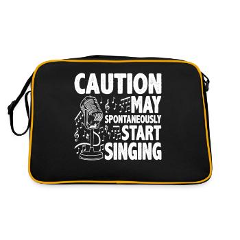 Caution, May Spontaneously Start Singing 5 - Retro Bag - black/gold - Back