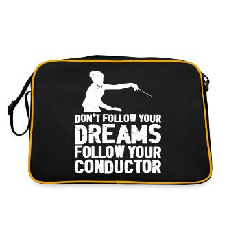 Don't Follow Your Dreams Follow Your Conductor 8 - Retro Tasche - Schwarz/Gold - Hinten