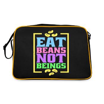 Mangez des haricots, pas des êtres 8 - Sac Retro - noir/or - Dos